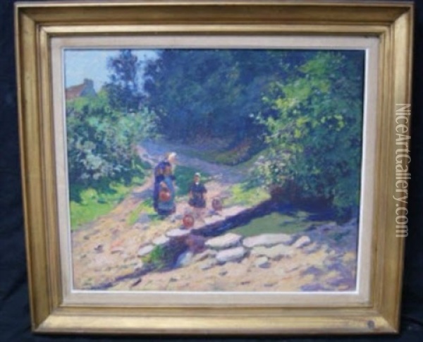Paysane Dans Un Chemin Oil Painting - Paul Madeline