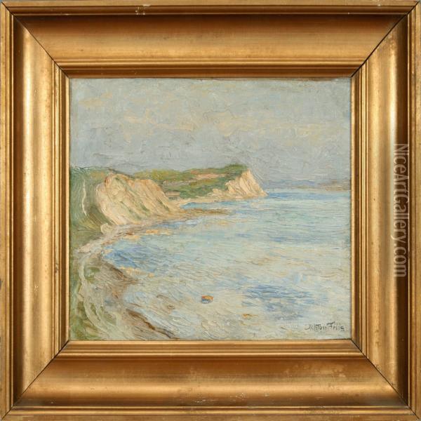 A Hilly Coastal Scenery Oil Painting - Achton Friis