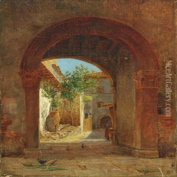A Gateway In Amalfi Oil Painting - Theodor Philipsen
