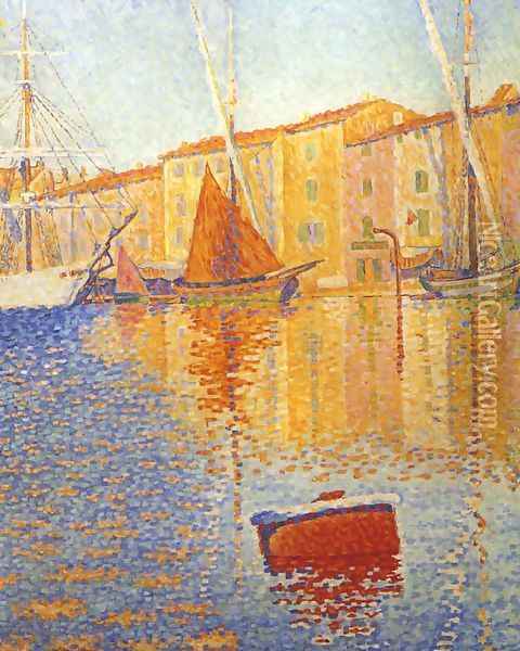 The Red Buoy, Saint Tropez, 1895 Oil Painting - Paul Signac