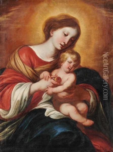 Madonna Mit Kind Oil Painting - Giovanni Andrea de Ferrari