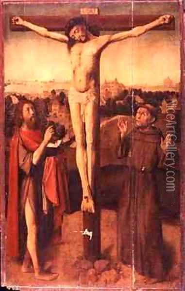 Christ on the Cross between St John and St Francis Oil Painting - Gerard David