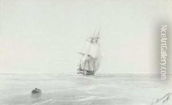 Ship On The Ocean Oil Painting - Ivan Konstantinovich Aivazovsky