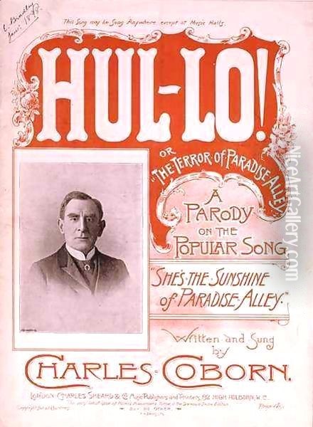 Front cover of the music score for 'Hul lo', or 'The Terror of Paradise Alley' Oil Painting - H. G. Banks
