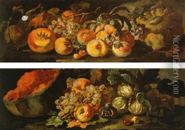 Nature Morte De Fruits Oil Painting - Abraham Brueghel
