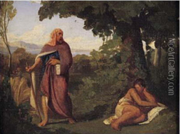 Judas Et Tamar Oil Painting - Thomas Couture
