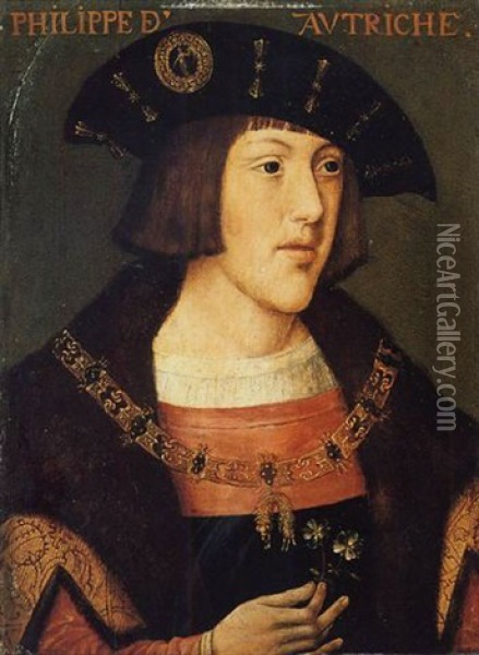 Portrait Of The Emperor Charles V Oil Painting - Bernaert (Barend) van Orley