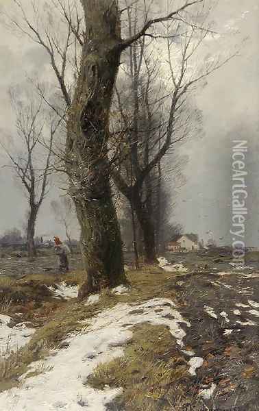 Winter Landscape II Oil Painting - Roman Kochanowski