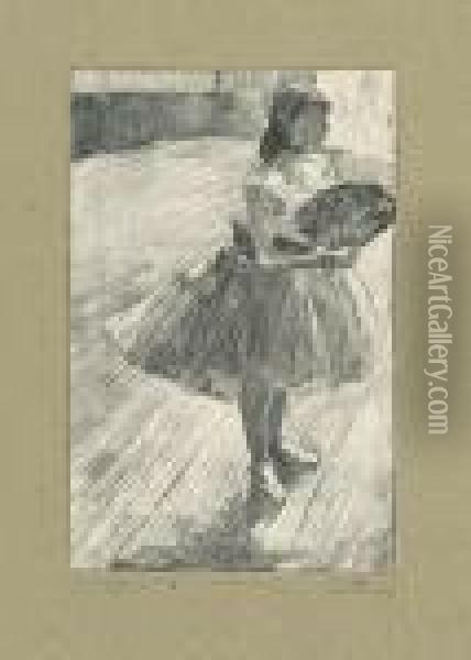 Petit Danseuse A L'eventail. Oil Painting - Edgar Degas
