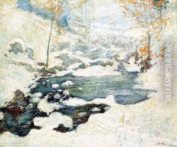 Icebound Oil Painting - John Henry Twachtman