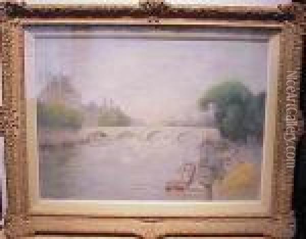 La Seine Au Pont Royal Oil Painting - Pierre Ernest Prins