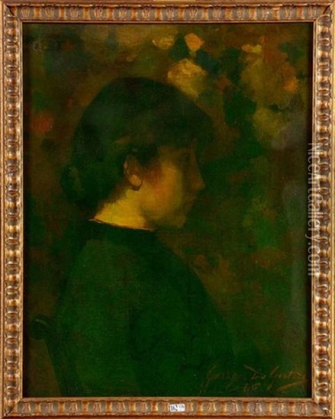 Profil De Jeune Fille Oil Painting - Georges de Geetere