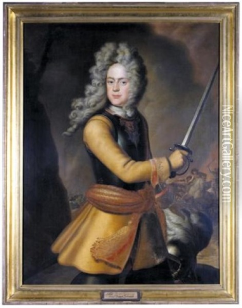 Portrait Of Herzog August Ferdinand Von Braunschweig Oil Painting - Bernhard Christoph Francke