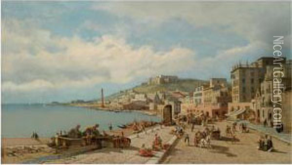 A View Of Naples Oil Painting - Francois Antoine Bossuet