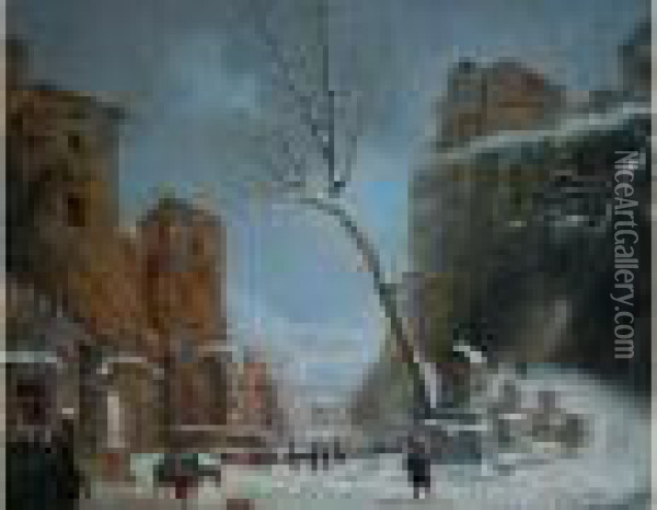 Paysage D'hiver Oil Painting - Jules Cesar Denis van Loo