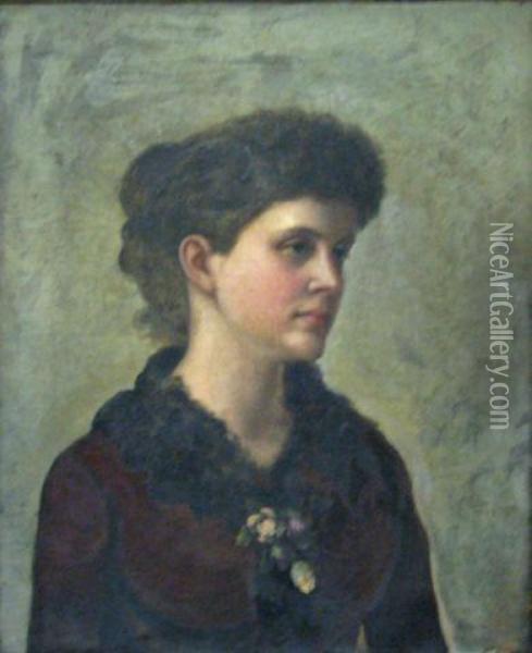 Portrait Of Pretty Young Woman Oil Painting - Richard Buckner Gruelle