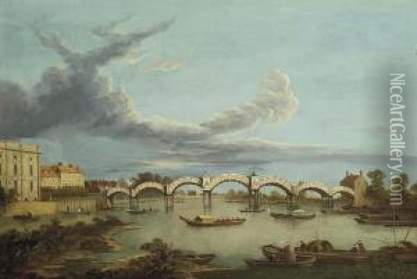 The Pagoda Bridge At Hampton Court Oil Painting - Joseph Paul