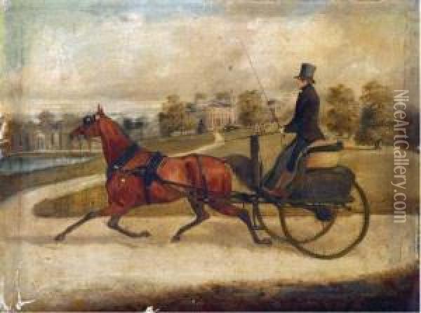 Gentleman Driving A Gig Oil Painting - George Henry Laporte