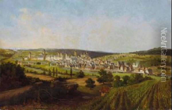 Blick Auf Wiesbaden. Oil Painting - Michael Sachs
