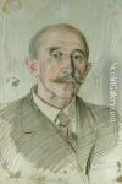 Portret Mezczyzny - Dra Wodzinowskiego Oil Painting - Wincenty Wodzinowski