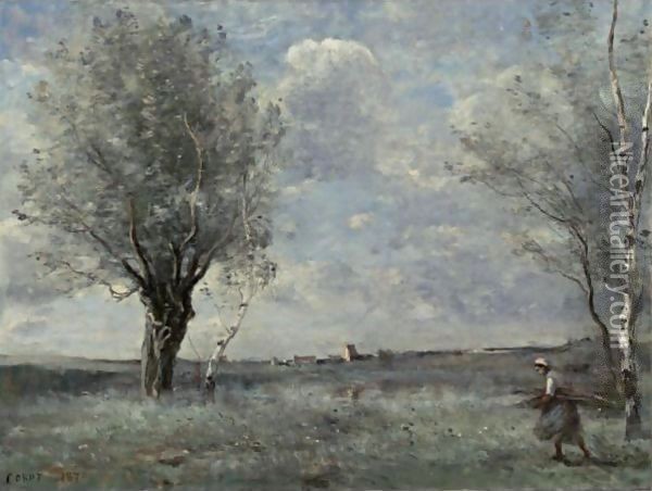 Le Fagot Attendu Oil Painting - Jean-Baptiste-Camille Corot