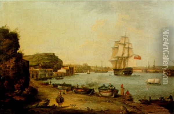 Harbour Of Puerto Mahon, Minorca Oil Painting - Joseph Schranz