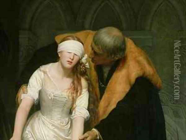 The Execution of Lady Jane Grey 3 Oil Painting - Hippolyte (Paul) Delaroche