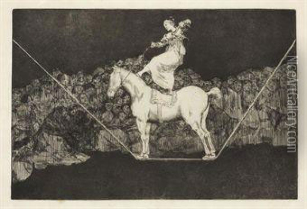 Bailando En Una Cuerda Floja Oil Painting - Francisco De Goya y Lucientes
