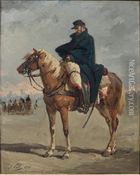 Cavalier En Tenue De Route Oil Painting - Isidore Alexandre Augustin Pils