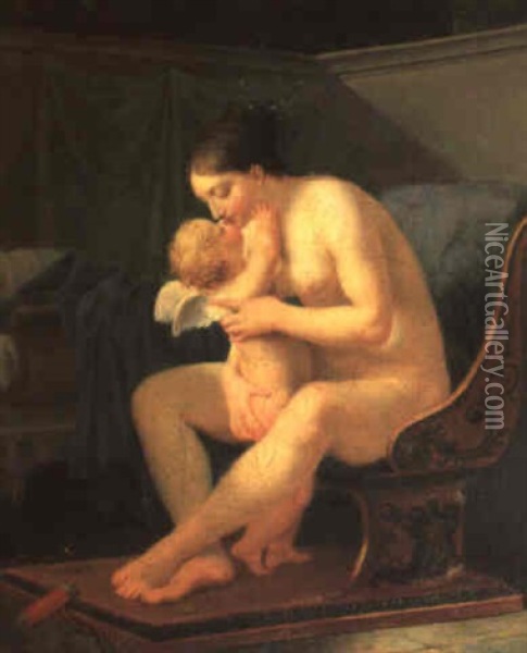 Venus Et Cupidon Oil Painting - Marguerite Gerard