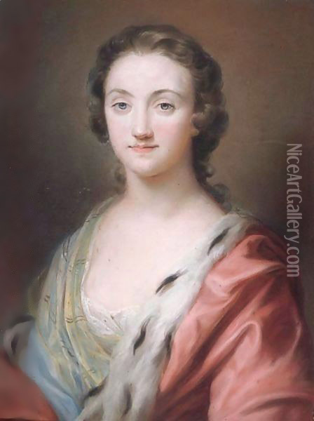 Portrait Of A Lady, Said To Be Henrietta Conyers Oil Painting - Francis Cotes
