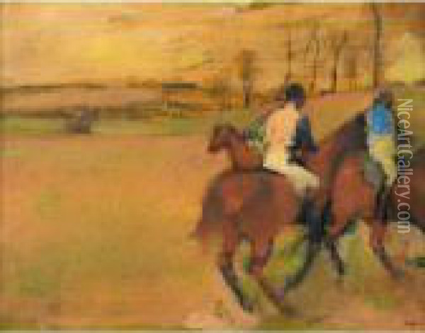 Chevaux Et Jockeys Oil Painting - Edgar Degas
