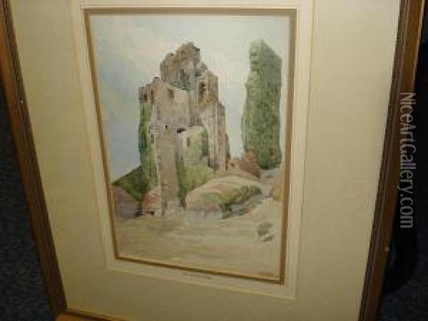Corfe Castle Oil Painting - Aston Webb