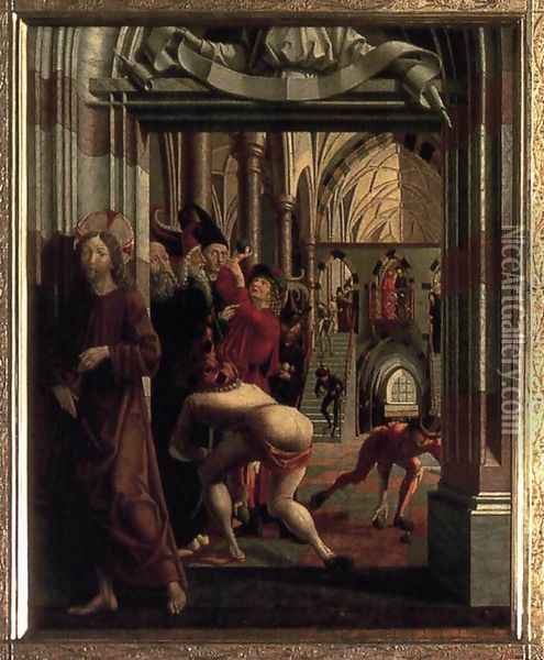 St Wolfgang Altarpiece- Purification of the Temple 1479-81 Oil Painting - Michael Pacher