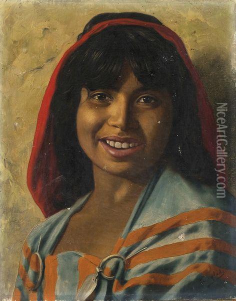 Femme Orientale Oil Painting - Luis Anglada Pinto