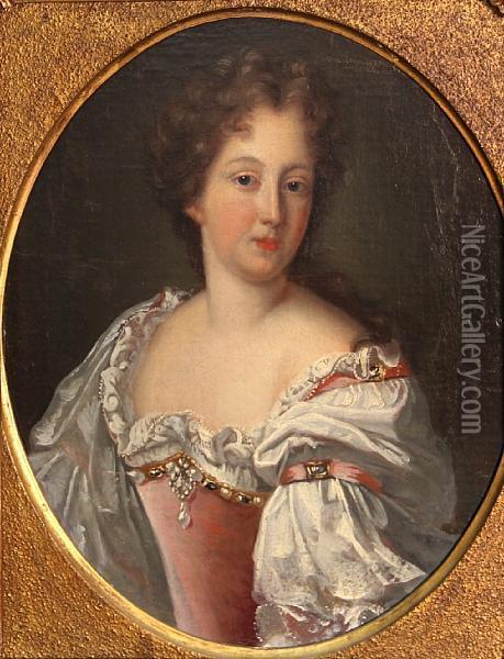 A Portrait Of A Lady Oil Painting - Jean-Marc Nattier