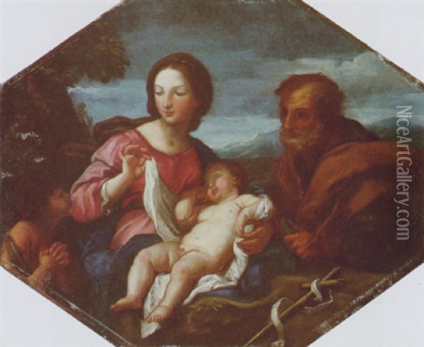 Die Heilige Familie Mit Dem Johannesknaben Oil Painting - Carlo Maratta