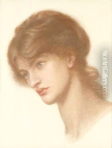 Study Of Marie Spartali For Dante's Dream Oil Painting - Dante Gabriel Rossetti
