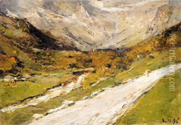 Montagna D'oropa Oil Painting - Lorenzo Delleani