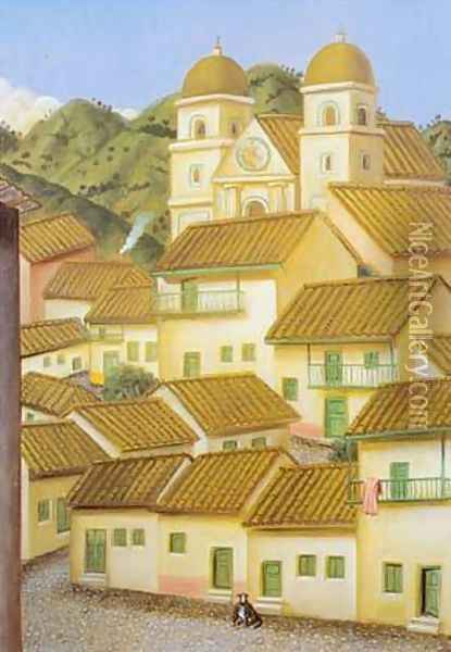 The Town 1995 Oil Painting - Fernando Botero