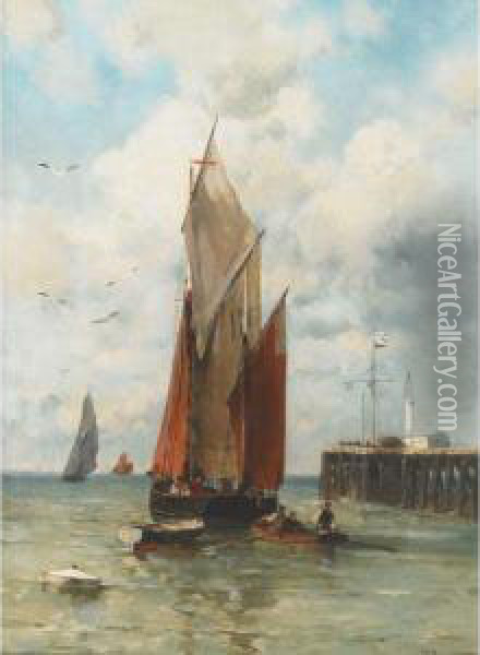 Off Boulogne Oil Painting - Theodor Alexander Weber