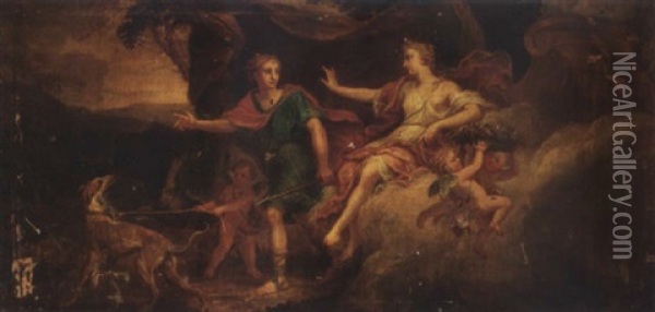 Venus And Adonis Oil Painting - Louis de Boulogne the Younger