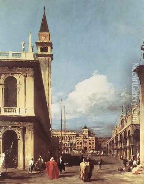 The Piazzetta Looking Toward The Clock Tower Oil Painting - (Giovanni Antonio Canal) Canaletto