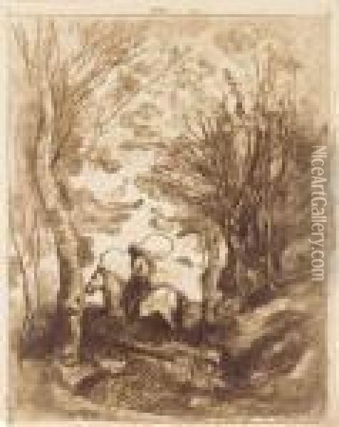 Le Grand Cavalier Sous Bois Oil Painting - Jean-Baptiste-Camille Corot