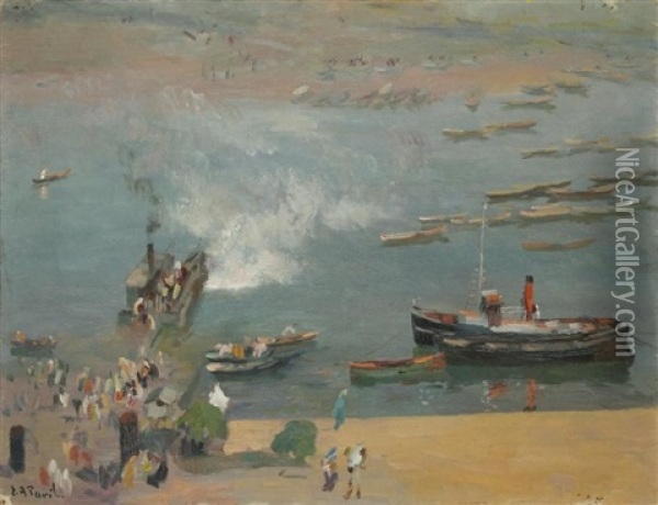 Port De Rabat Anime Oil Painting - Elie Anatole Pavil