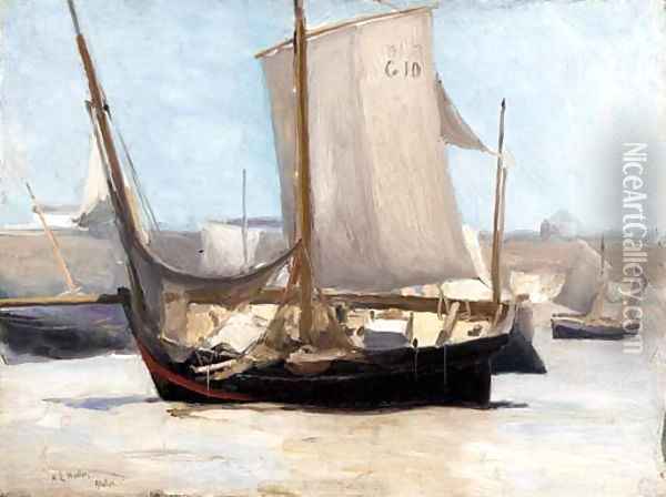 Beached Boats Oil Painting - William Edward Norton