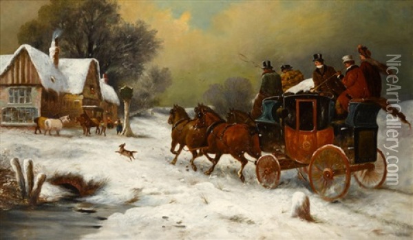 Changing Horses Oil Painting - John Charles Maggs