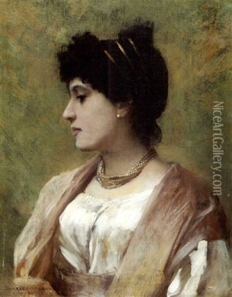A Lady Of The Directoire Oil Painting - Charles Sprague Pearce