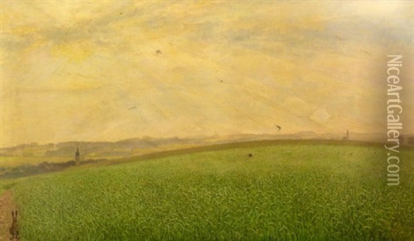 Stimmungsvolle Landschaft Bei Gangkofen Oil Painting - Josefa Pernstich