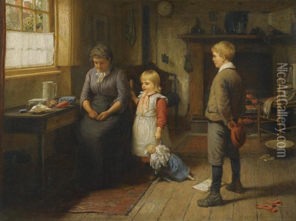 Counting The Change Oil Painting - Herry Brooker